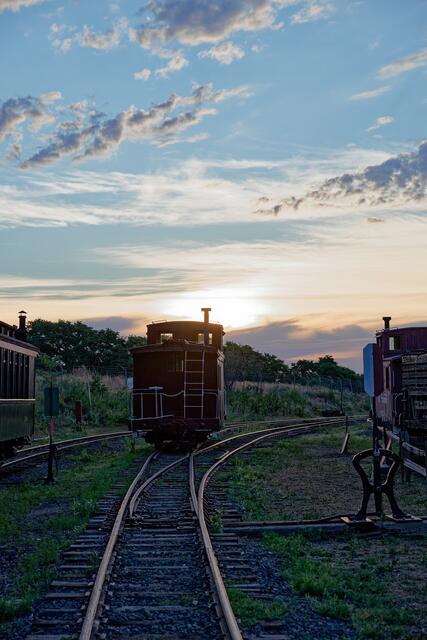 Caboose On Golden Tracks print