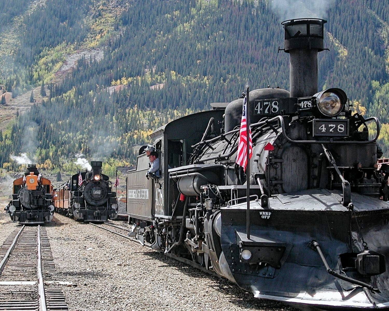 3 Engines In Silverton A normal day in Silverton Colorado 3 engines sitting. 
