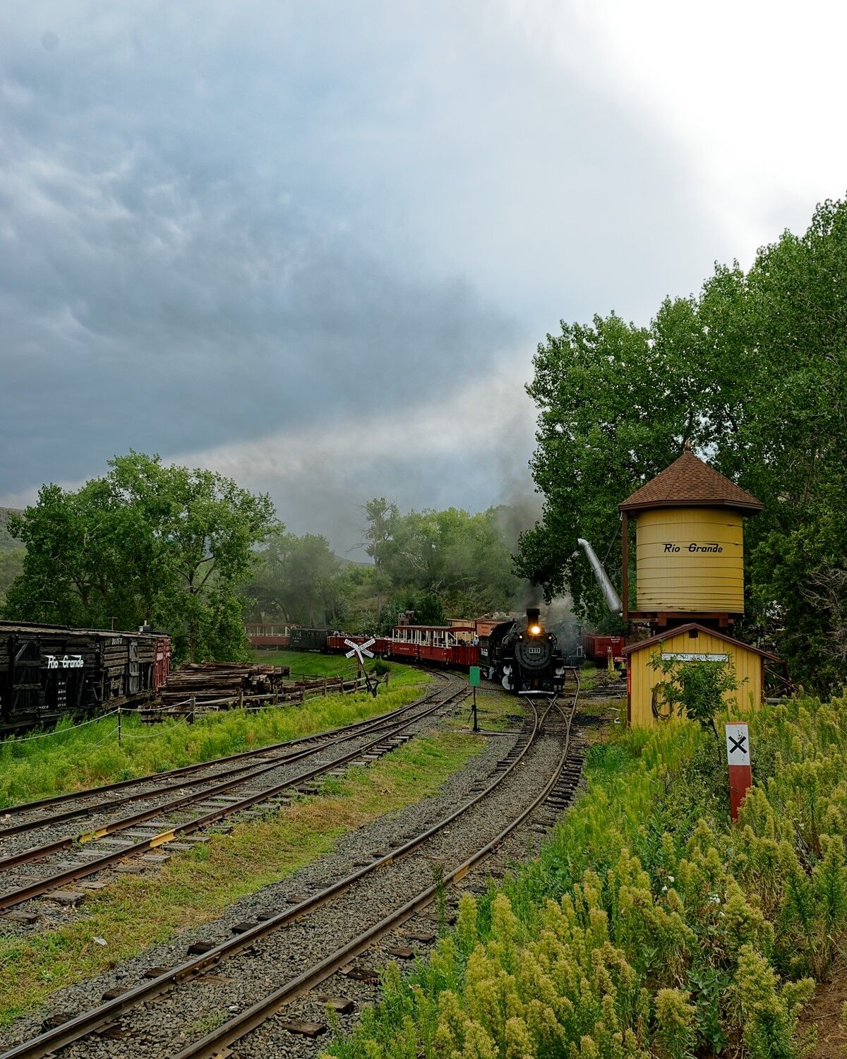 Approaching Train Approaching train near No Agua water tank at the Colorado Railroad Museum in Golden.