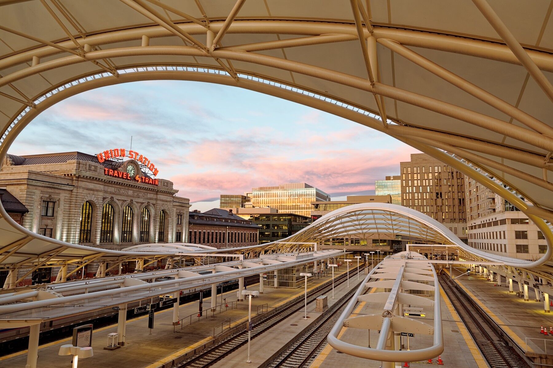Going Off Sunrise is going off this morning at Denver's Union Station.
