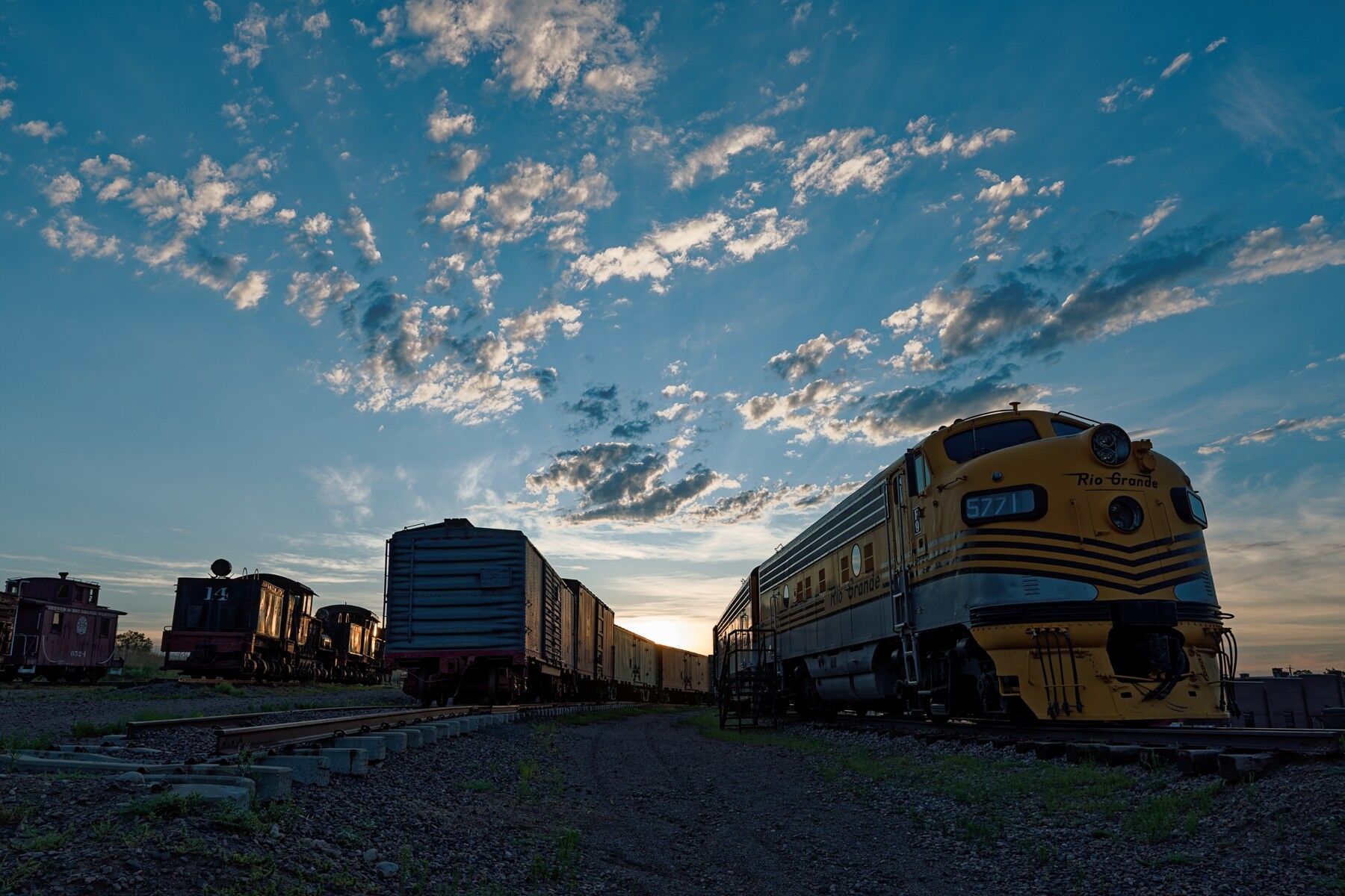 Golden Clouds Golden clouds this morning at sunrise at the Colorado Railroad Museum in Golden Co.