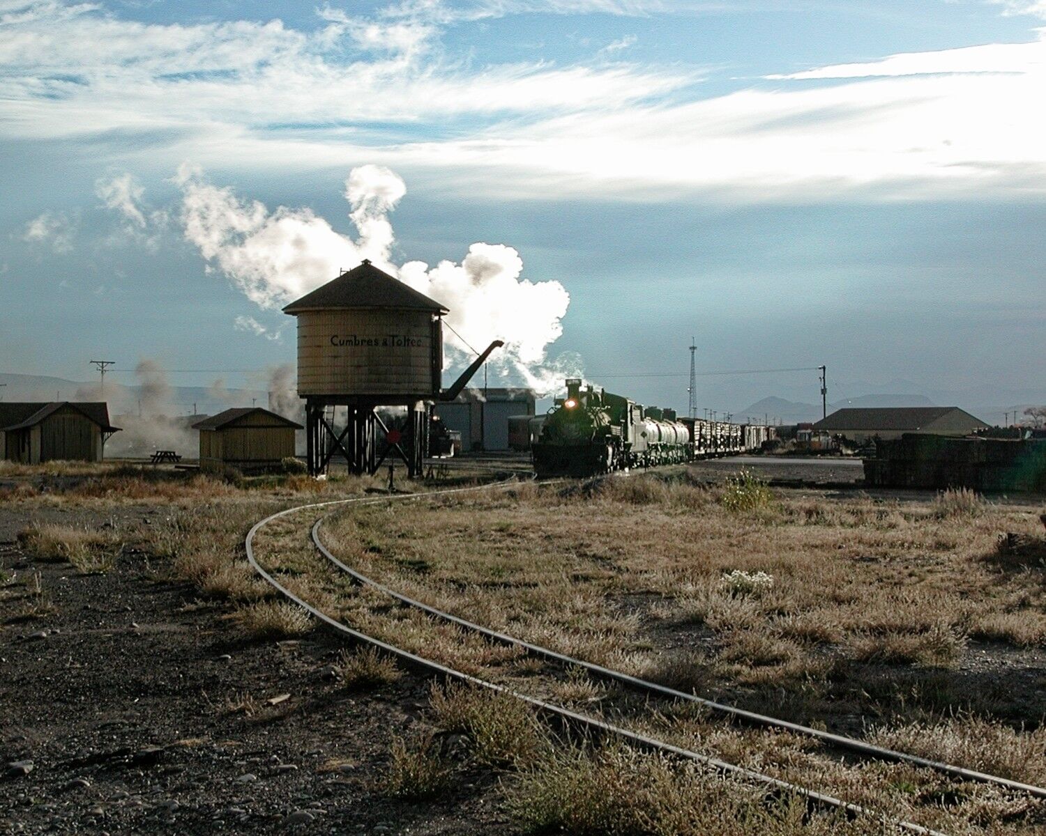 Narrow Gauge Freight Departing Antonito Narrow freight departing Antonito Colorado in the early morning hours.