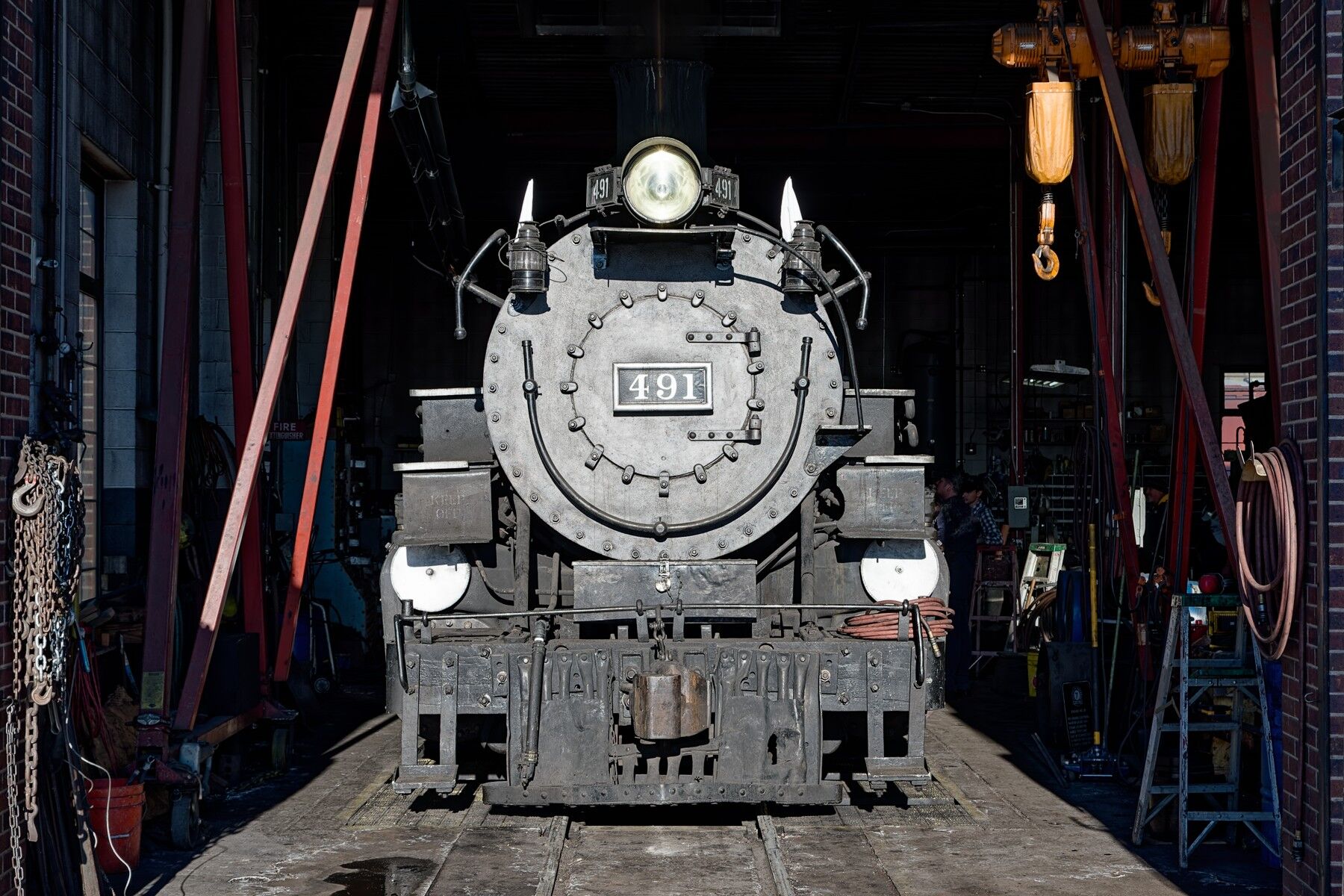 Resting In Her Stall K-37 491 sits in her stall at the Colorado Railroad Museum in Golden Co.