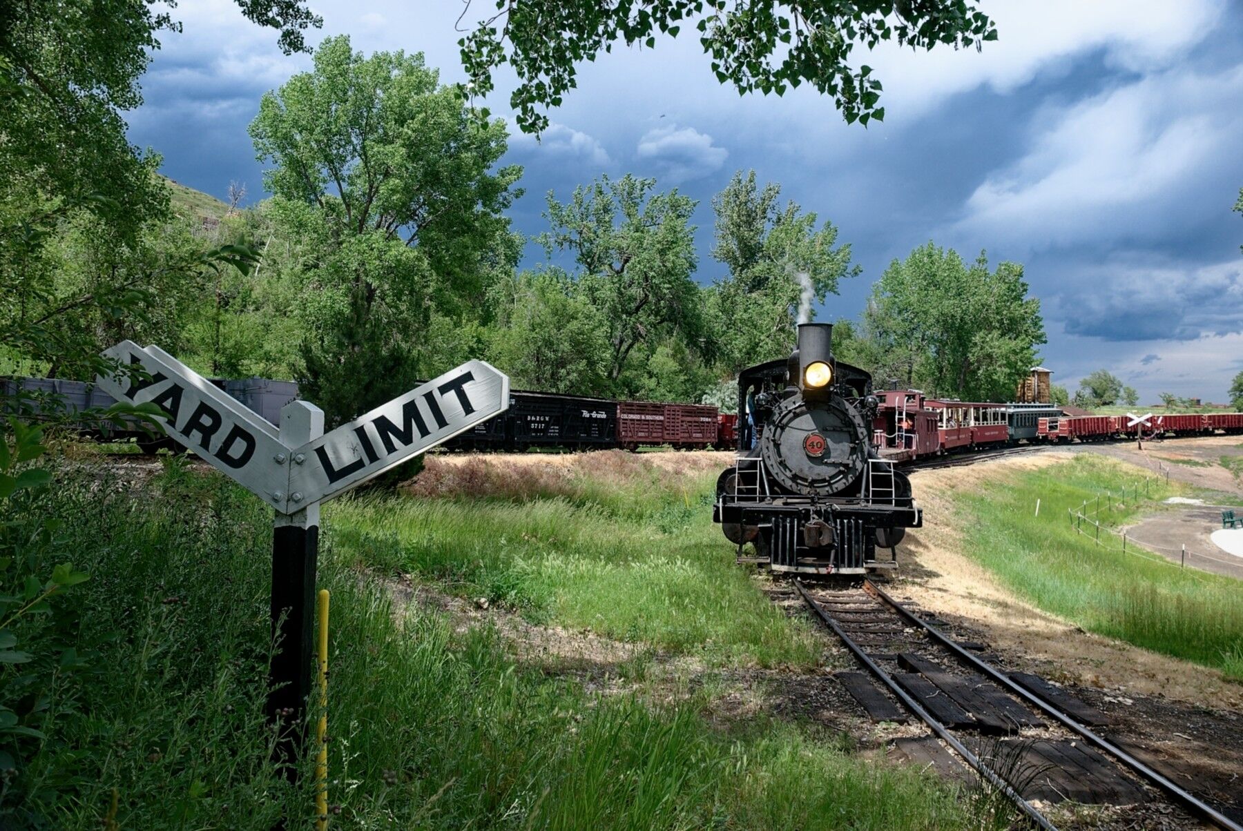 Summer green all around. Taken at the Colorado Railroad Museum
