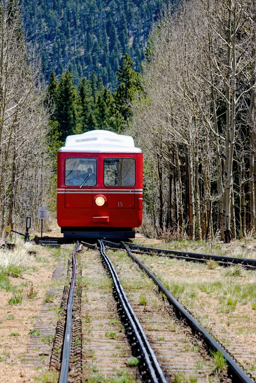 At the midway point on the Pikes Peak Cog Railway in Co.