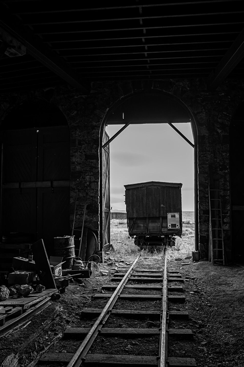 The view from inside the Como roundhouse never changes. The railroad employees probably saw this view 120 years ago working inside...