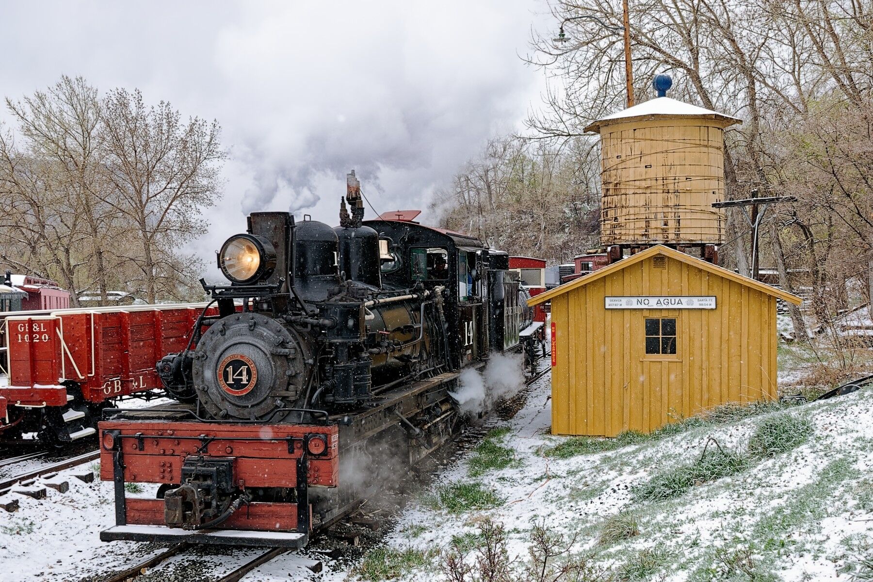 Work Horse Shay locomotive number 14 is a real workhorse at the Colorado Railroad Museum in Golden Colorado.